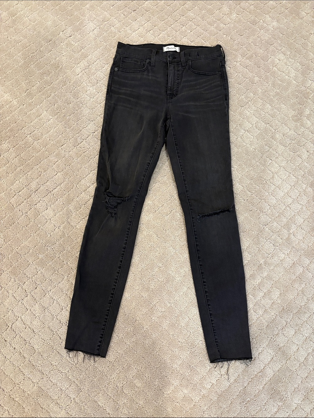 Madewell Black Distressed Skinny Jeans
